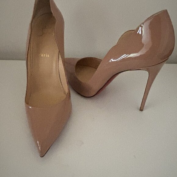 CHRISTIAN LOUBOUTIN Hot Chick 100mm Nude Leather Patent - Picture 5 of 7
